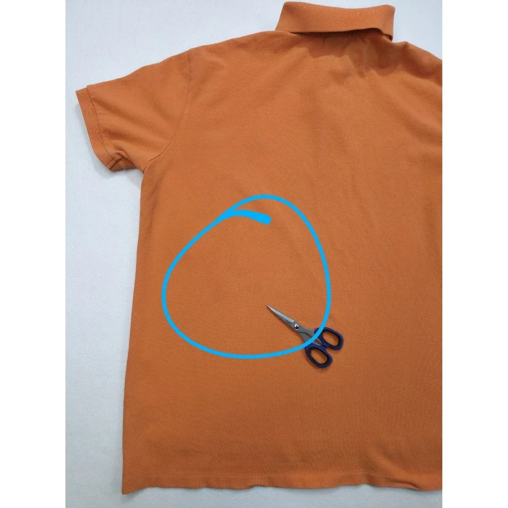 Polo‎ Ralph Lauren Polo Shirt Mens XL Orange Blue Pique Custom Fit